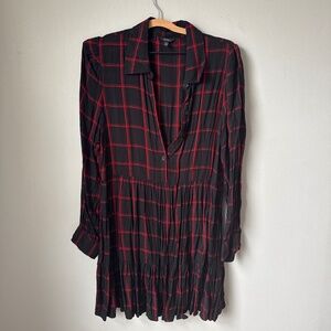 Buffalo plaid collar dress